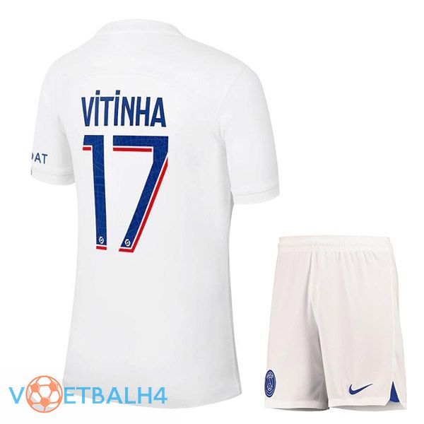 Paris PSG (VITINHA 17) kinderen voetbal jerseys derde wit 2022-2023