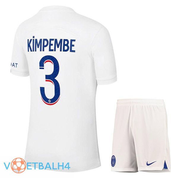 Paris PSG (KIMPEMBE 3) kinderen voetbal jerseys derde wit 2022-2023