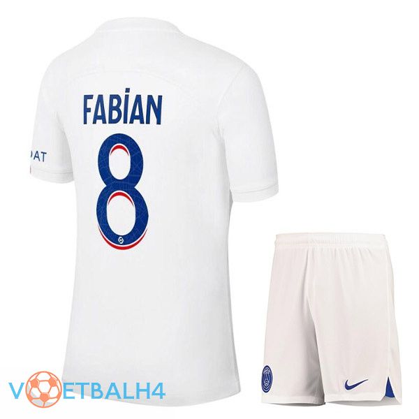 Paris PSG (FABIAN 8) kinderen voetbal jerseys derde wit 2022-2023