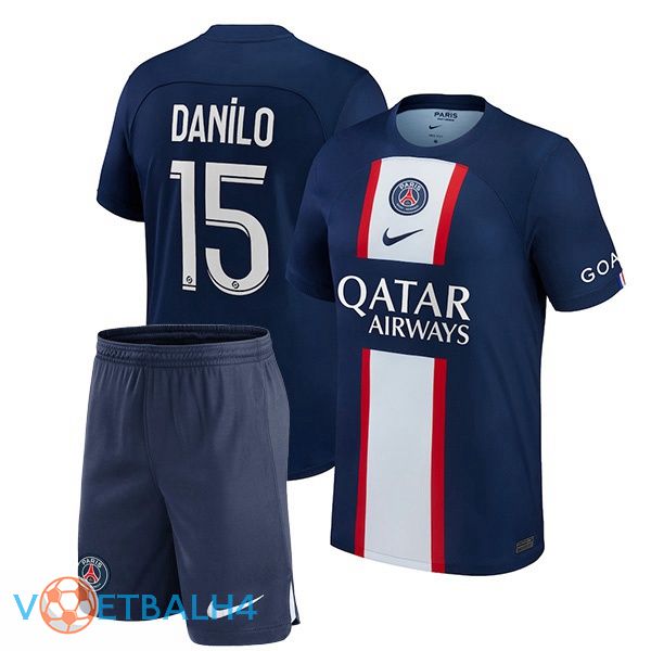 Paris PSG (Danilo 15) kinderen voetbal jerseys thuis blauw koninklijk 2022-2023