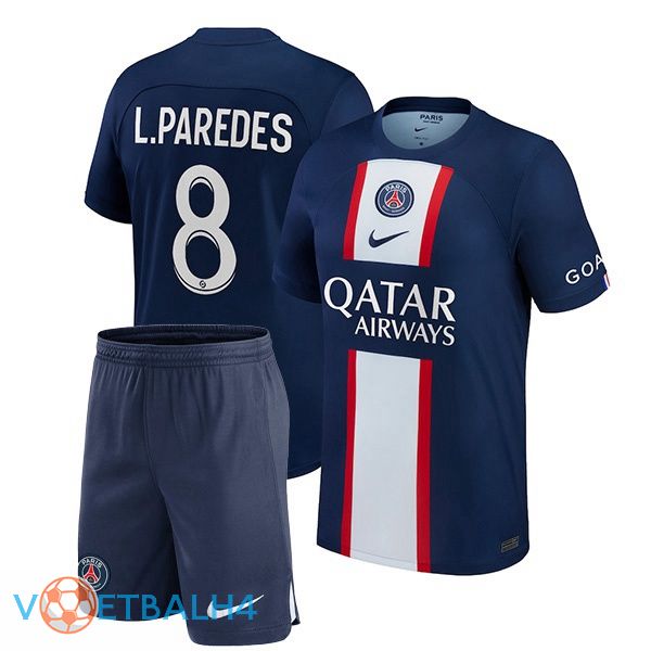 Paris PSG (L.Paroodes 8) kinderen voetbal jerseys thuis blauw koninklijk 2022-2023