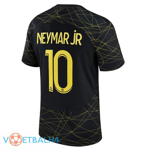 Paris PSG (NEYMAR JR 10) voetbal jersey vierde zwart 2022/2023