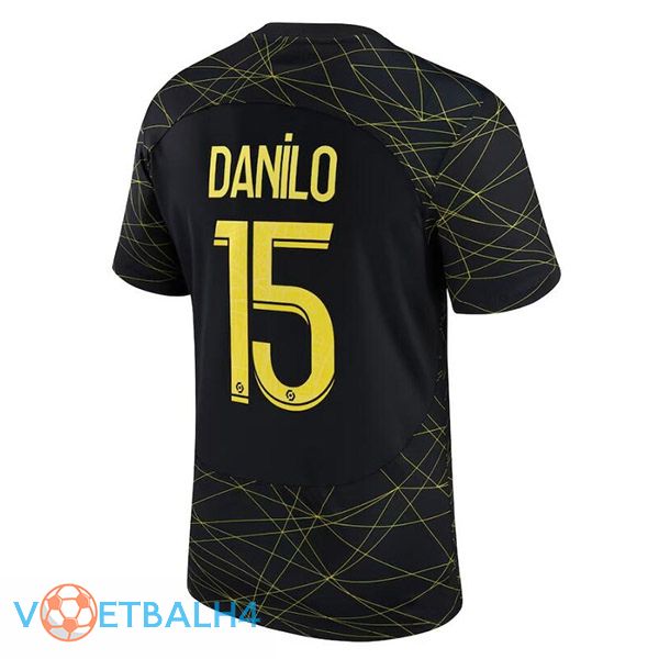 Paris PSG (DANILO 15) voetbal jersey vierde zwart 2022/2023