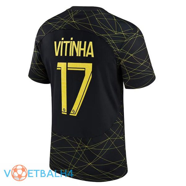 Paris PSG (VITINHA 17) voetbal jersey vierde zwart 2022/2023