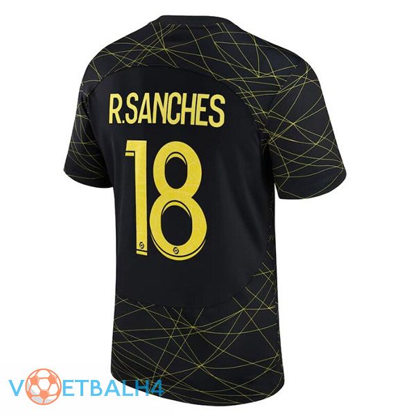 Paris PSG (R.SANCHES 18) voetbal jersey vierde zwart 2022/2023