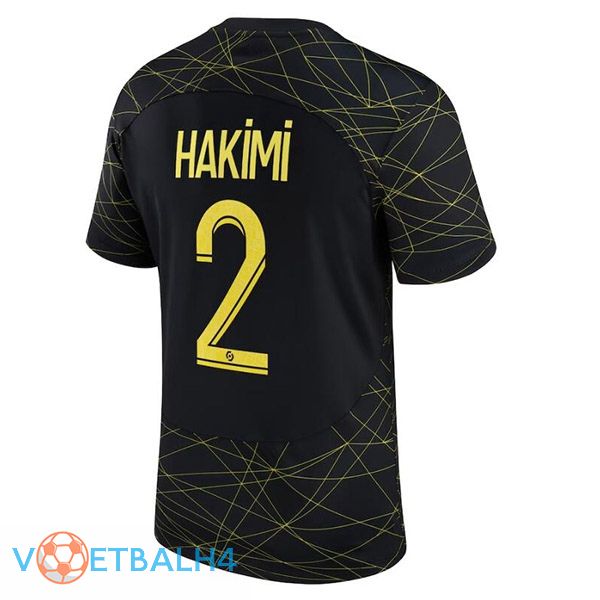 Paris PSG (HAKIMI 2) voetbal jersey vierde zwart 2022/2023