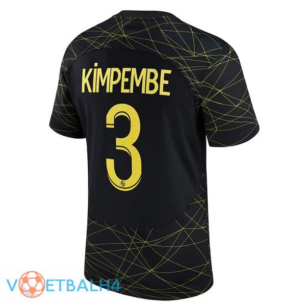 Paris PSG (KIMPEMBE 3) voetbal jersey vierde zwart 2022/2023