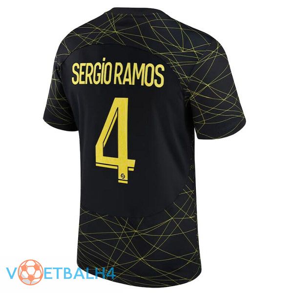 Paris PSG (SERGIO RAMOS 4) voetbal jersey vierde zwart 2022/2023