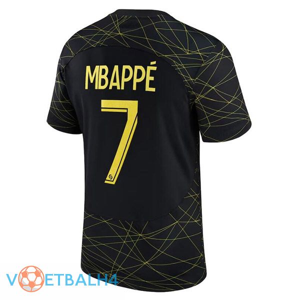 Paris PSG (MBAPPÉ 7) voetbal jersey vierde zwart 2022/2023