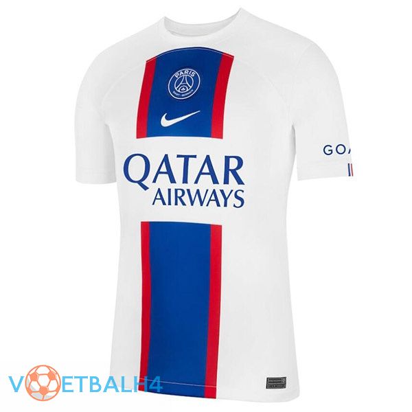 Paris PSG voetbal jerseys derde wit blauw 2022-2023