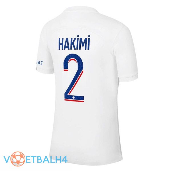 Paris PSG (HAKIMI 2) voetbal jerseys derde wit 2022-2023