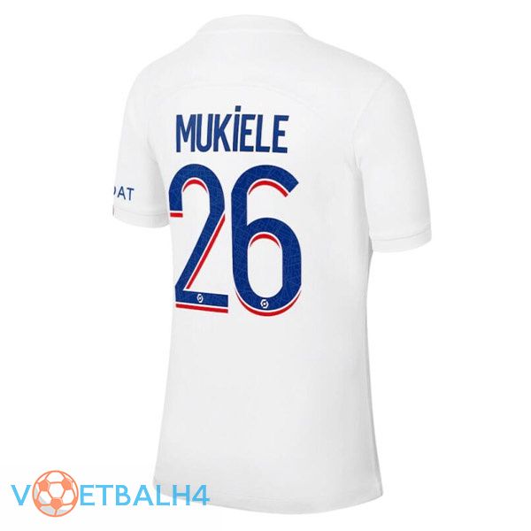 Paris PSG (MUKIELE 26) voetbal jerseys derde wit 2022-2023