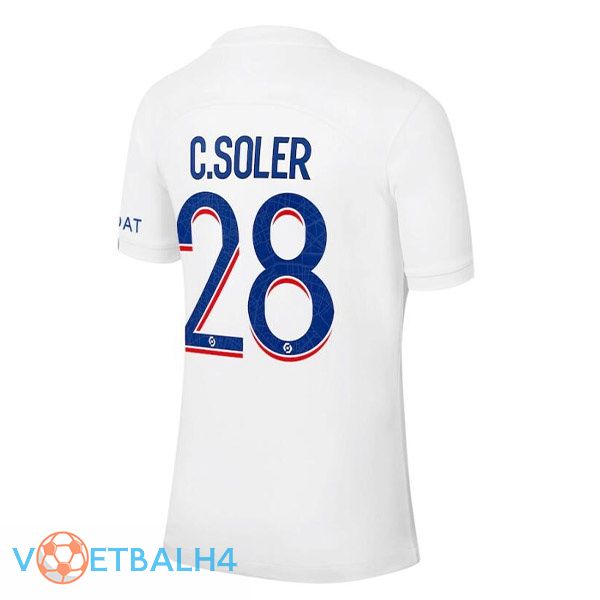 Paris PSG (C. SOLER 28) voetbal jerseys derde wit 2022-2023