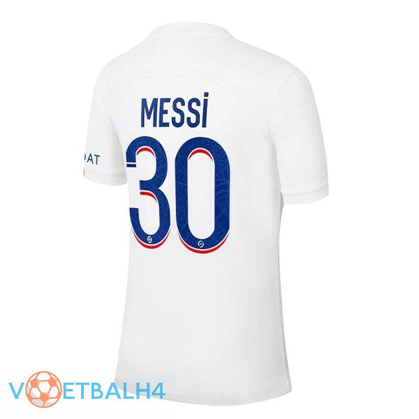 Paris PSG (MESSI 30) voetbal jerseys derde wit 2022-2023