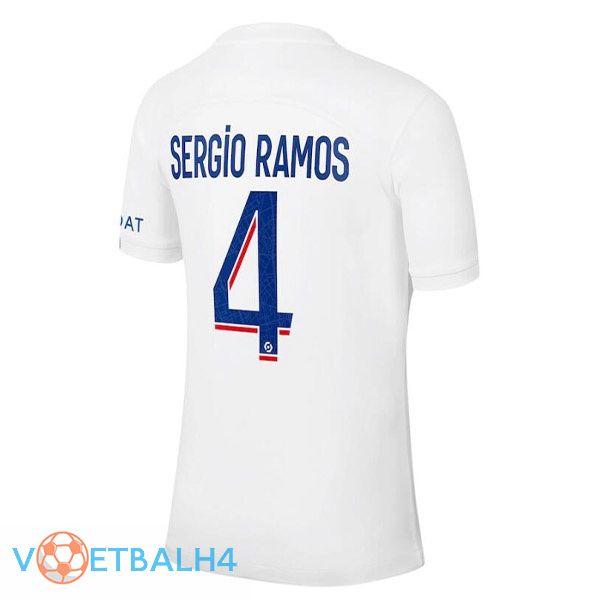 Paris PSG (SERGIO RAMOS 4) voetbal jerseys derde wit 2022-2023