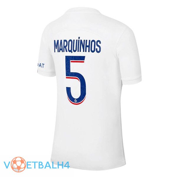 Paris PSG (MARQUINHOS 5) voetbal jerseys derde wit 2022-2023