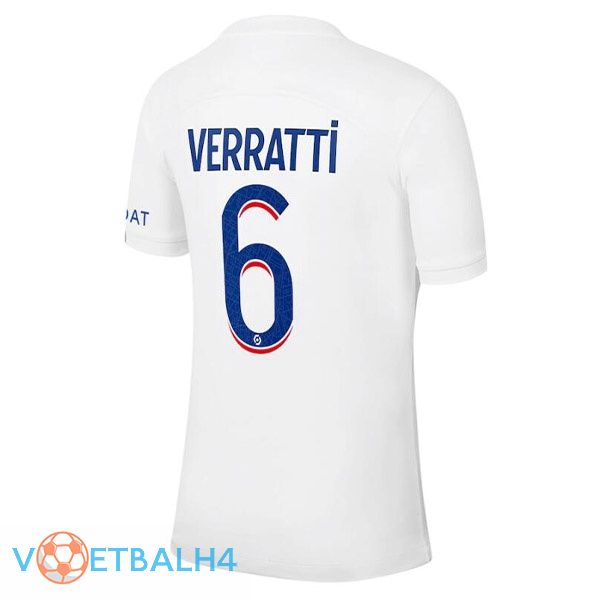 Paris PSG (VERRATTI 6) voetbal jerseys derde wit 2022-2023