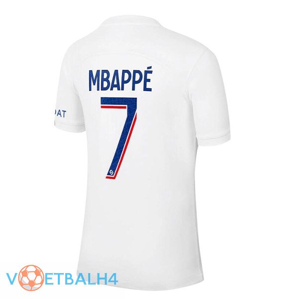 Paris PSG (MBAPPÉ 7) voetbal jerseys derde wit 2022-2023