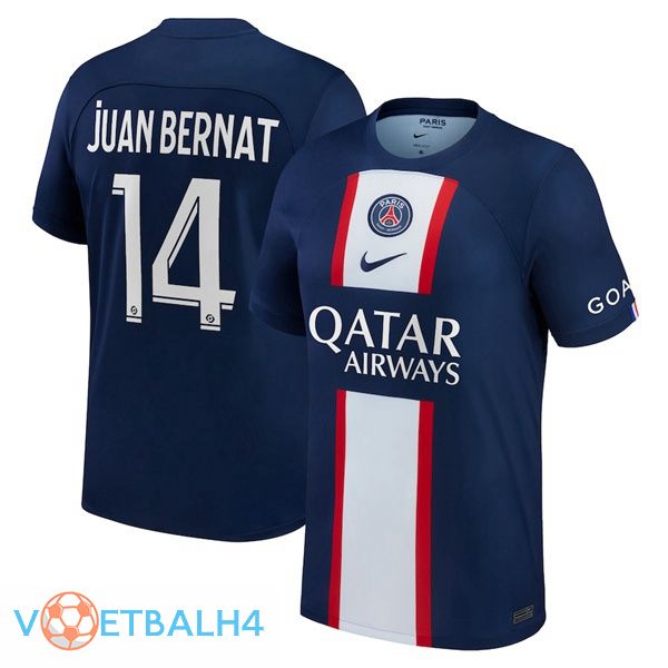 Paris PSG (Juan Bernat 14) voetbal jerseys thuis blauw koninklijk 2022-2023