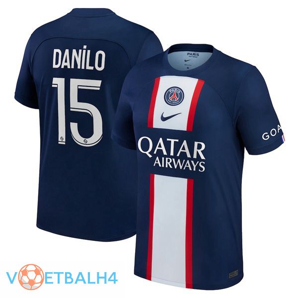 Paris PSG (Danilo 15) voetbal jerseys thuis blauw koninklijk 2022-2023