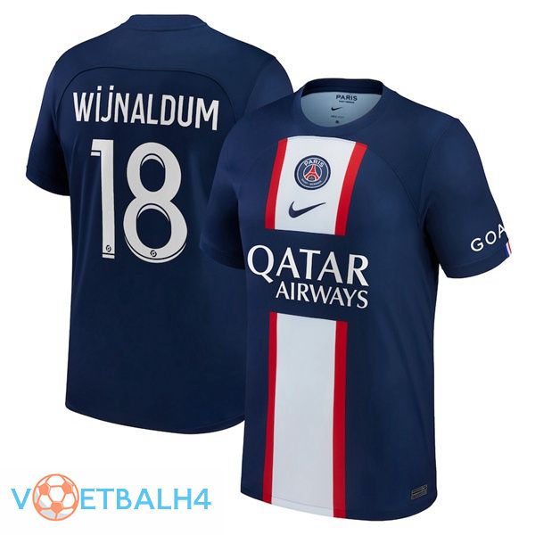 Paris PSG (Wijnaldum 18) voetbal jerseys thuis blauw koninklijk 2022-2023