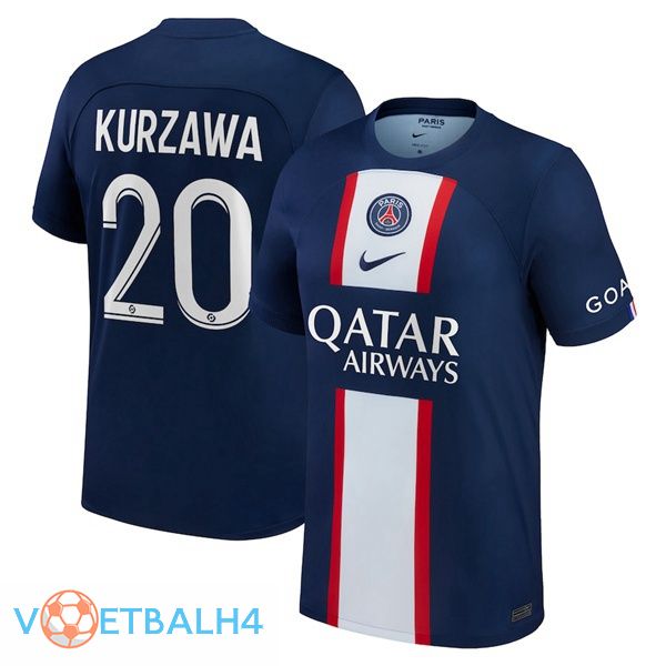 Paris PSG (Kurzawa 20) voetbal jerseys thuis blauw koninklijk 2022-2023