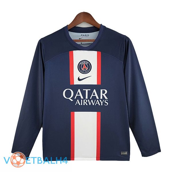 Paris PSG voetbal jersey thuis lange mouwkoninklijk blauw 2022/2023