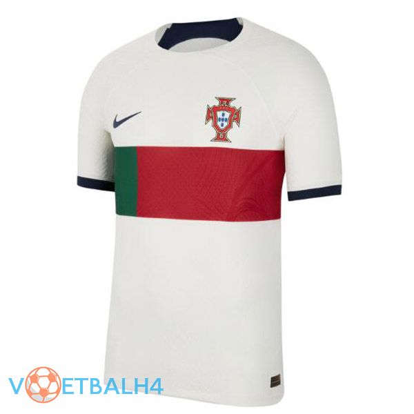 Portugal voetbal jerseys uit wit rood 2022-2023