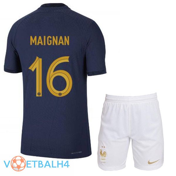 Frankrijk (MAIGNAN 16) kinderen voetbal jerseys thuis blauw koninklijk 2022-2023