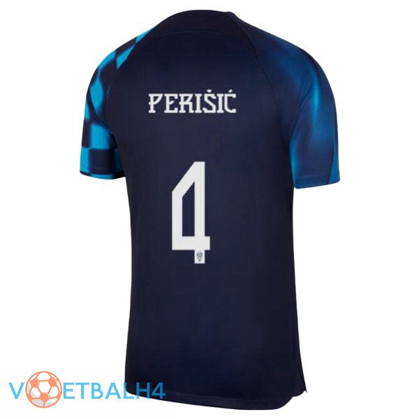 Kroatië (PERIŠIĆ 4) voetbal jersey uit zwart blauw 2022/2023