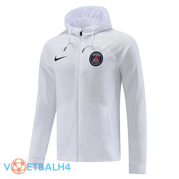 Paris PSG trainingsjack Hoodie wit 2022/2023