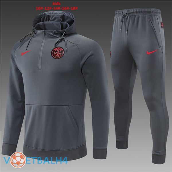 Paris PSG trainingsjack Hoodie kinderen grijs 2022/2023