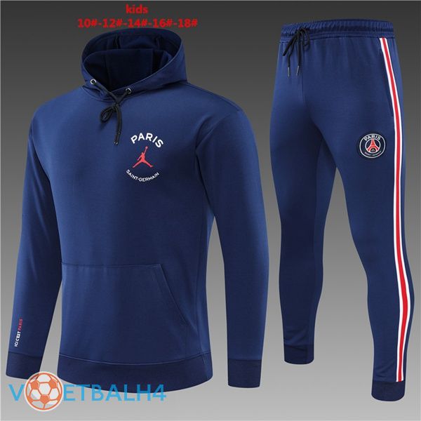 JORDAN Paris PSG trainingsjack Hoodie kinderen blauw 2022/2023