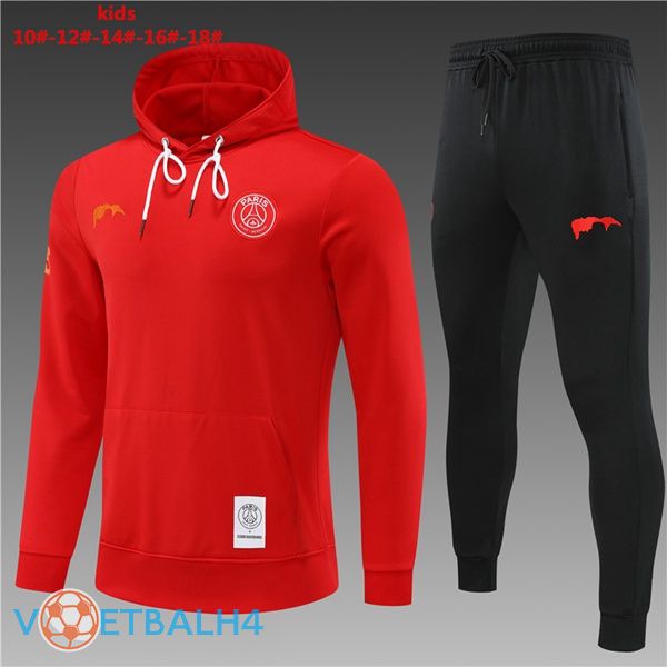 Paris PSG kinderen trainingspak Hoodie rood 2022-2023