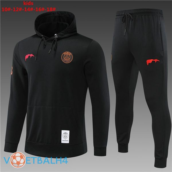 Paris PSG kinderen trainingspak Hoodie zwart 2022-2023