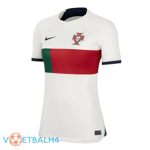 Portugal Women voetbal jerseys uit wit rood wereldbeker 2022