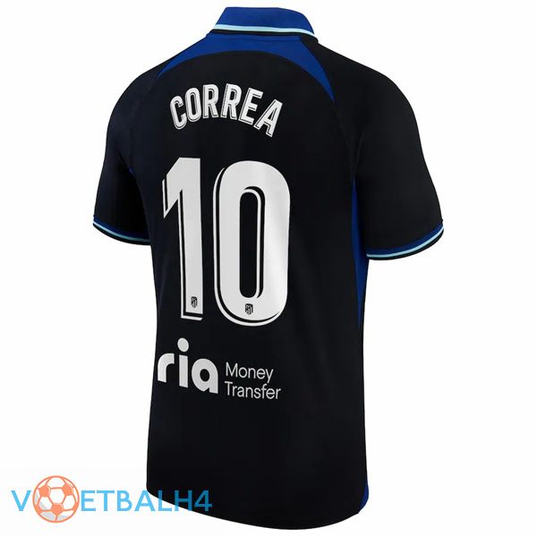 Atletico Madrid (Correa 10) voetbal jersey uit zwart 2022/2023