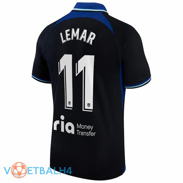 Atletico Madrid (Lemar 11) voetbal jersey uit zwart 2022/2023