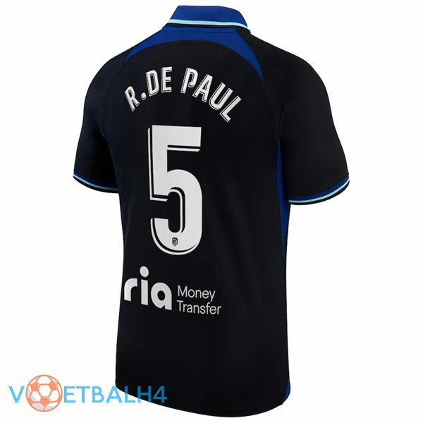 Atletico Madrid (R. De Paul 5) voetbal jersey uit zwart 2022/2023