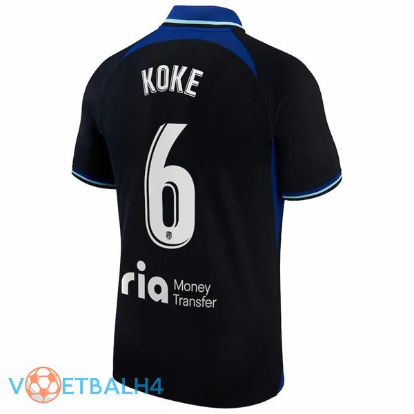 Atletico Madrid (Koke 6) voetbal jersey uit zwart 2022/2023