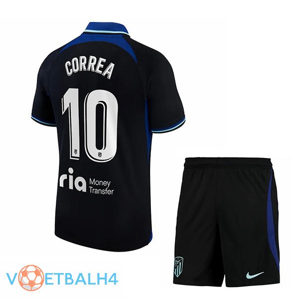 Atletico Madrid (Correa 10) kinderen voetbal jersey uit zwart 2022/2023