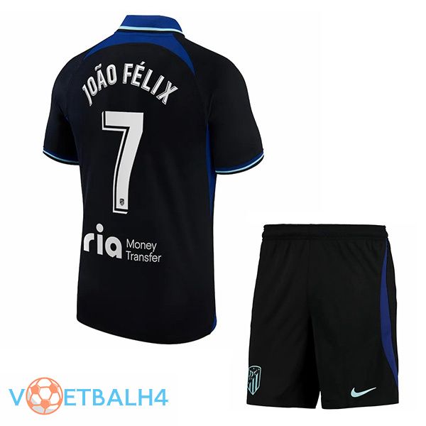 Atletico Madrid (João Félix 7) kinderen voetbal jersey uit zwart 2022/2023