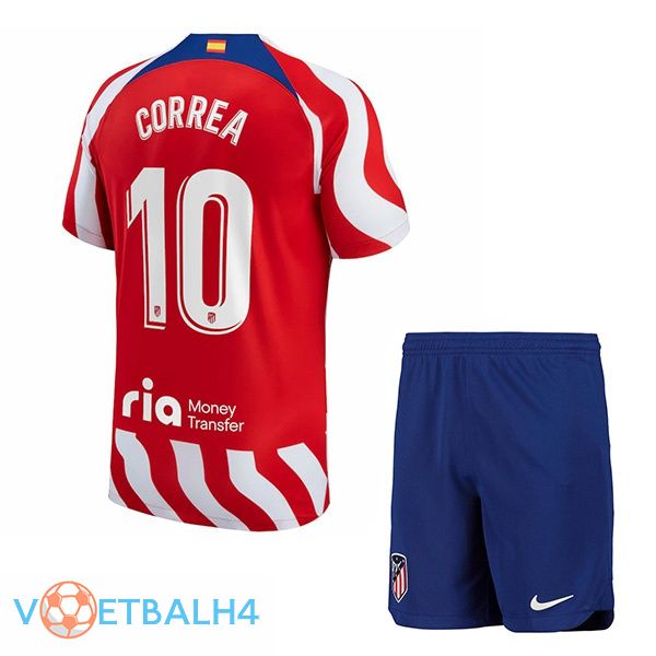 Atletico Madrid (Correa 10) kinderen voetbal jersey thuis rood 2022/2023