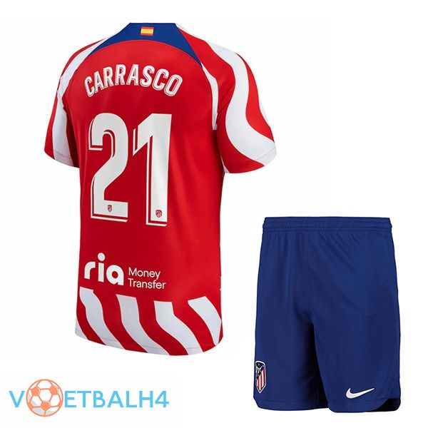 Atletico Madrid (Carrasco 21) kinderen voetbal jersey thuis rood 2022/2023