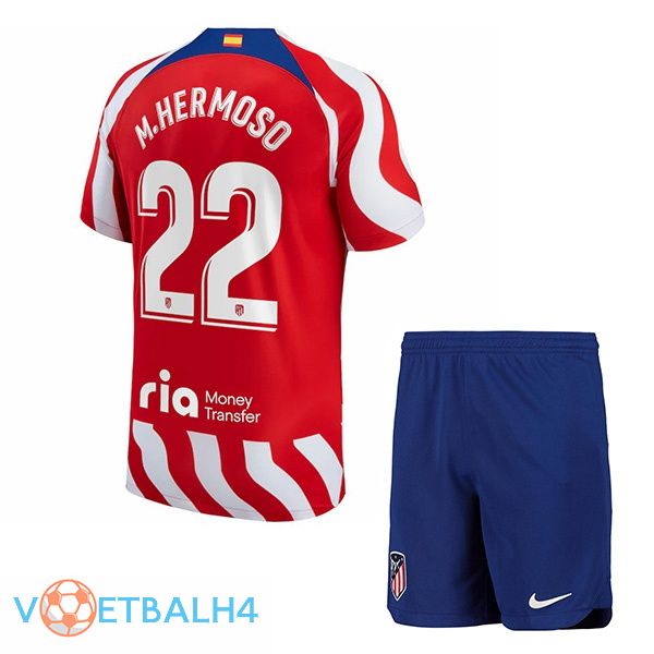 Atletico Madrid (M.Hermoso 22) kinderen voetbal jersey thuis rood 2022/2023