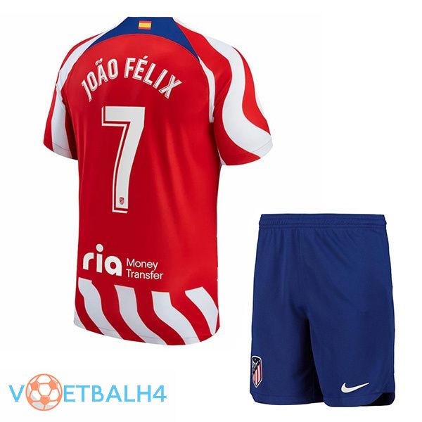 Atletico Madrid (João Félix 7) kinderen voetbal jersey thuis rood 2022/2023