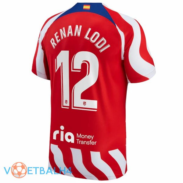 Atletico Madrid (Renan Lodi 12) voetbal jersey thuis rood 2022/2023