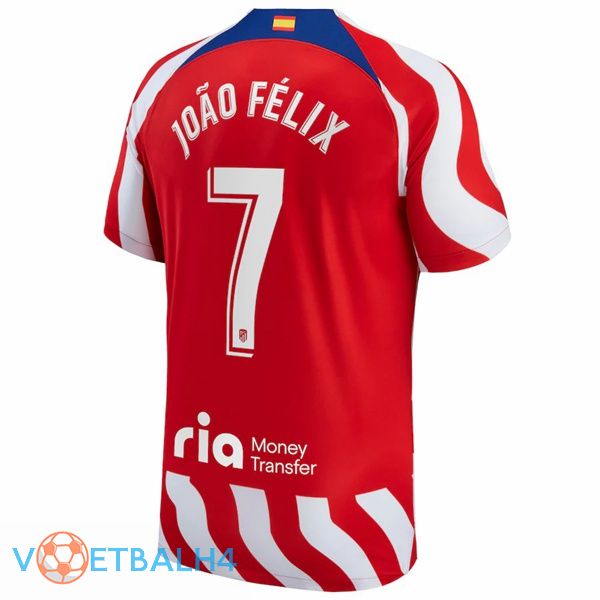 Atletico Madrid (João Félix 7) voetbal jersey thuis rood 2022/2023