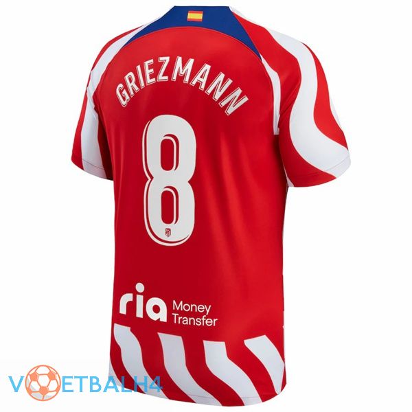 Atletico Madrid (Griezmann 8) voetbal jersey thuis rood 2022/2023