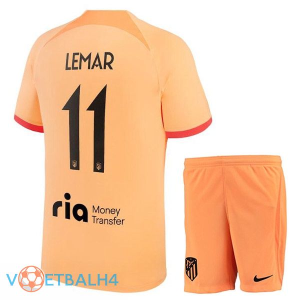 Atletico Madrid (LEMAR 11) kinderen voetbal jerseys derde oranje 2022-2023